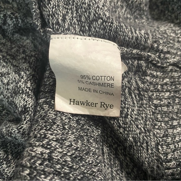 Hawker Rye Gray Marled Cotton Cashmere Crew Neck Sweater - Picture 5 of 5